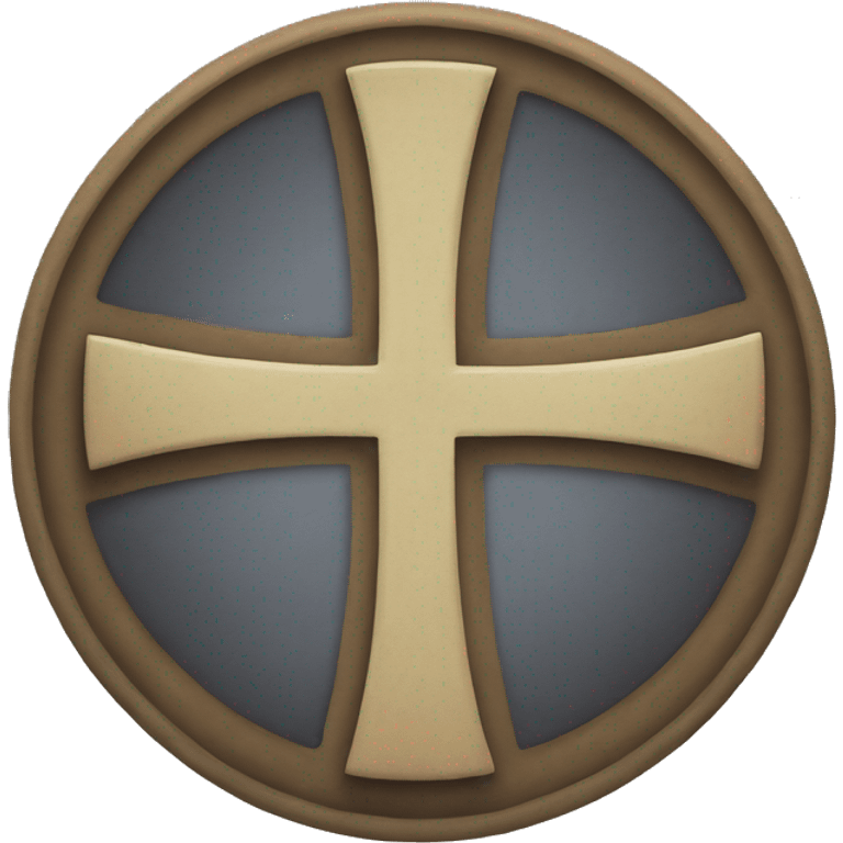 circle with triple tau cross inside emoji