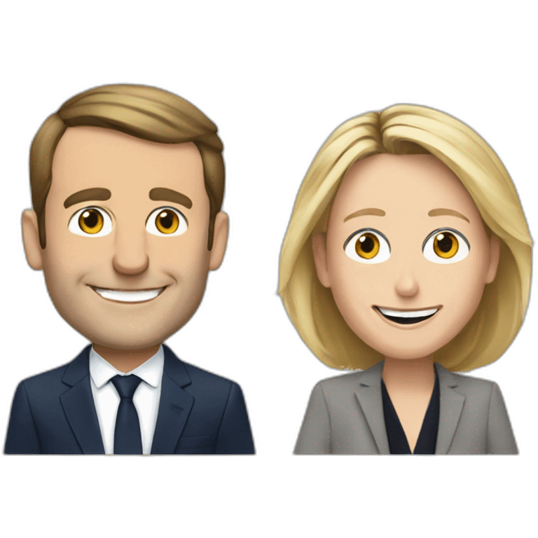 Marin lepen and macron emoji