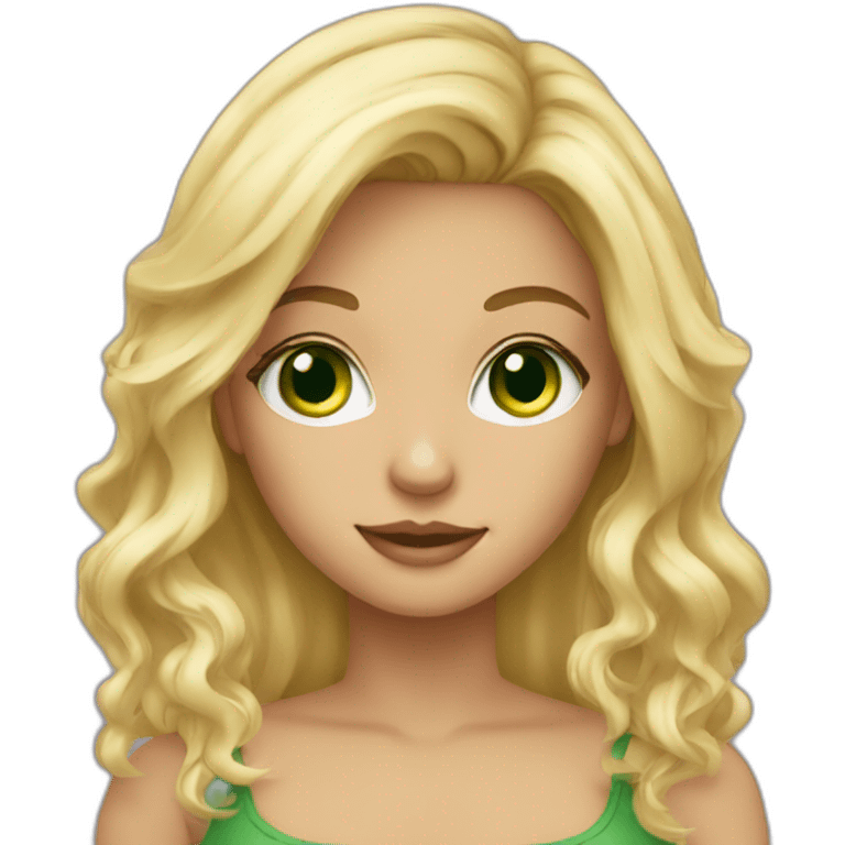 blonde girl green eyes emoji