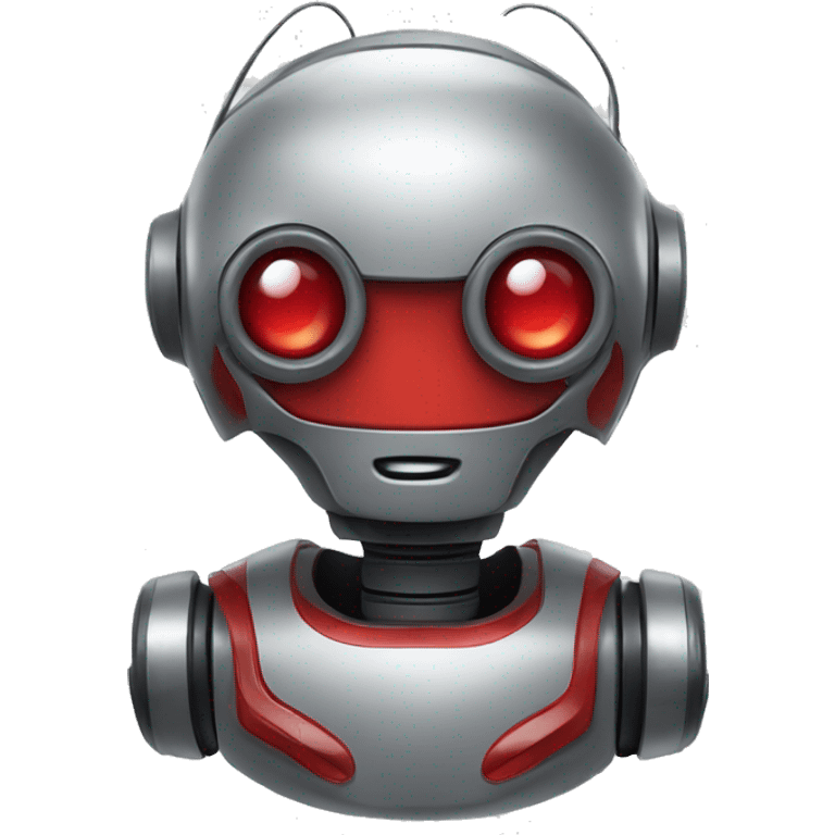 cute head of a robot with red siren emoji