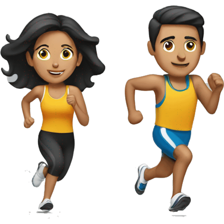 hispanic couple running marathon emoji