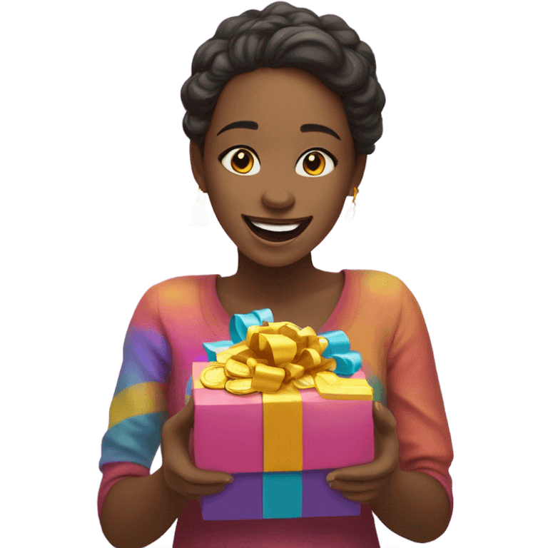 girl with gift and she get more coins emoji