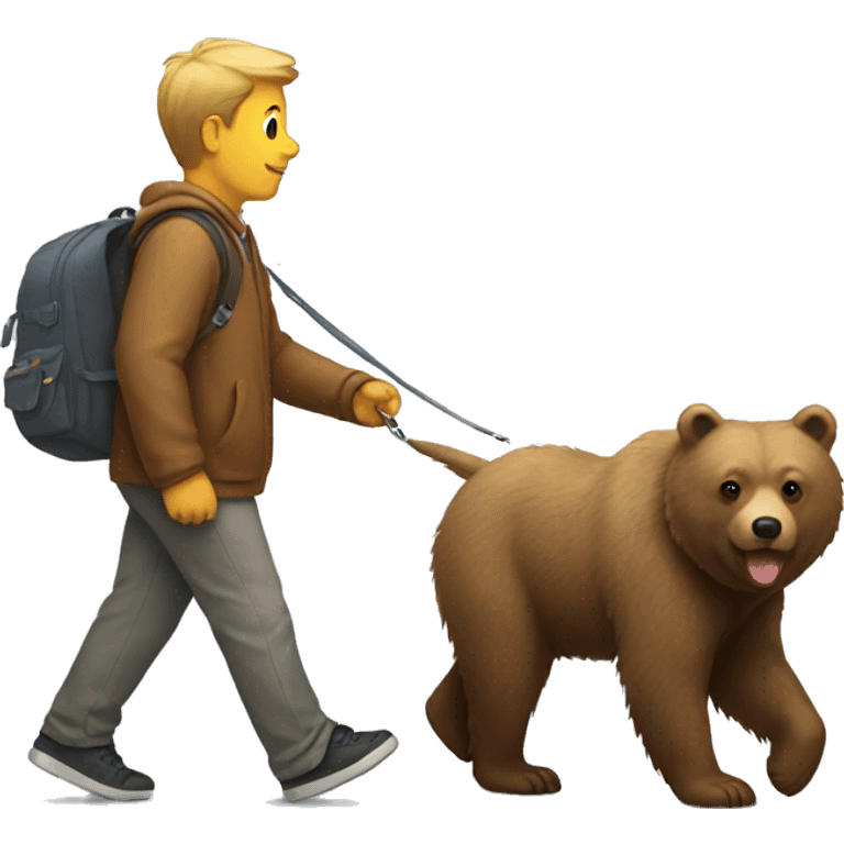 Bear walking a dog emoji