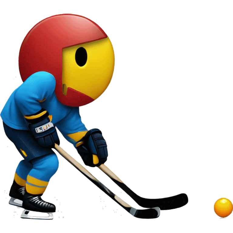 pacman playing hockey emoji