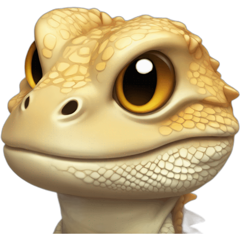 chibi bearded dragon head 3/4 perspective emoji