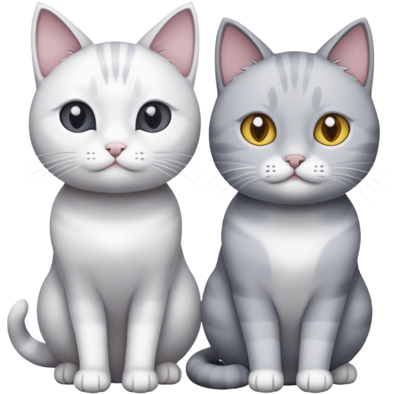 A grey and a white cat emoji