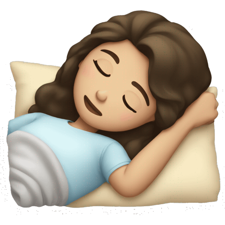 Brunette girl sleeping emoji