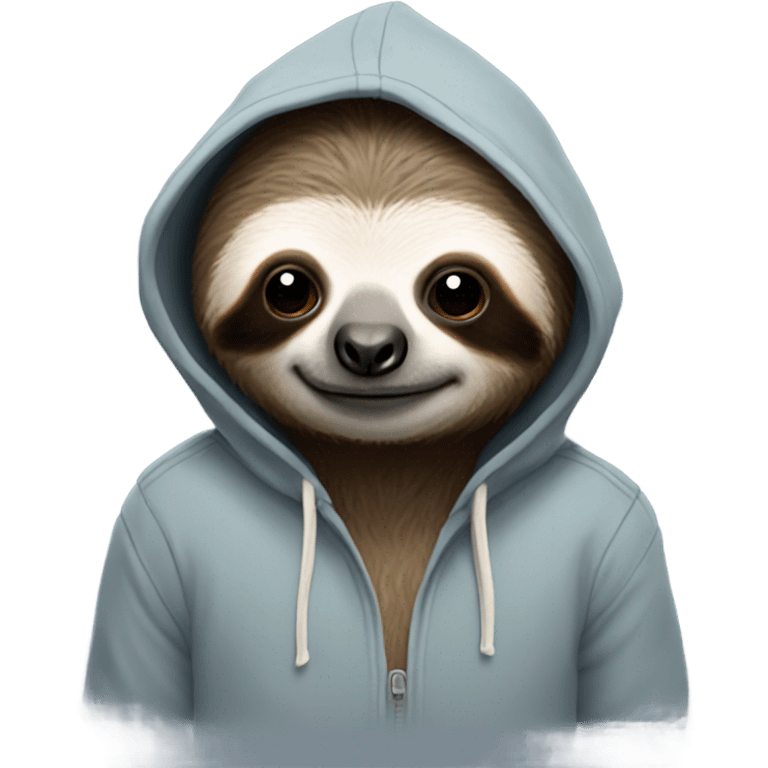 Sloth wearing hoodie  emoji