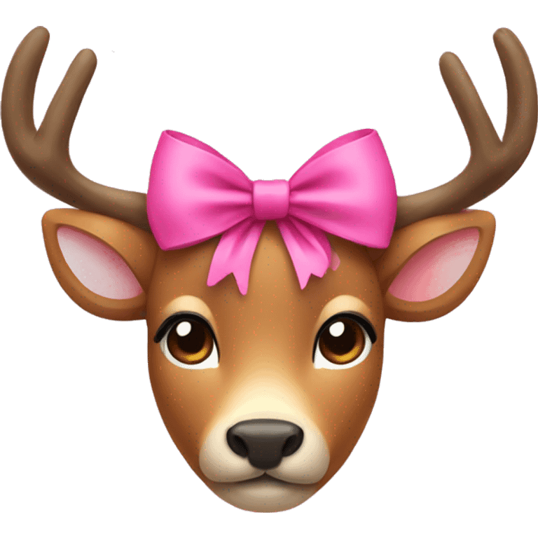 Deer with a pink bow emoji