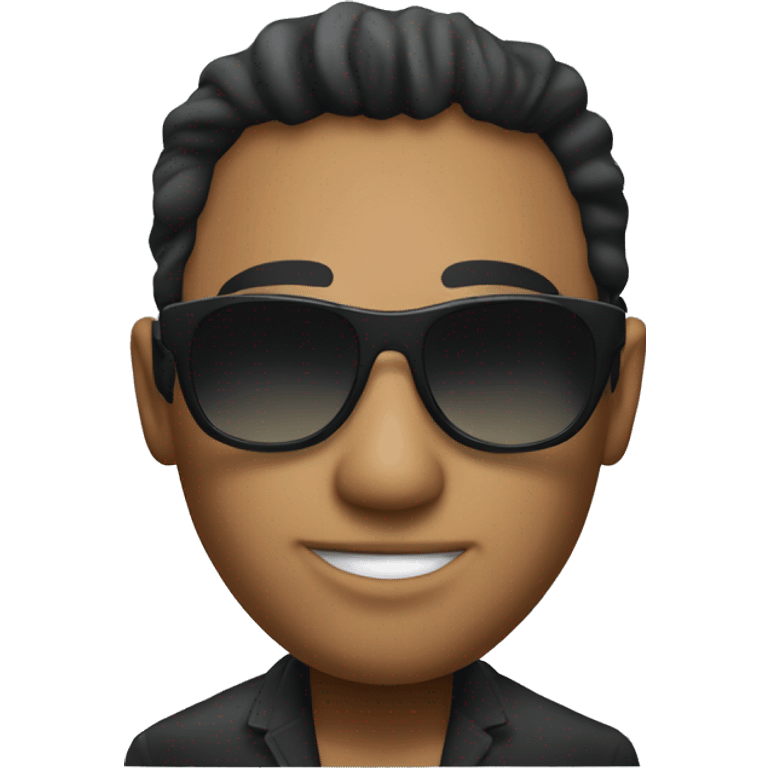 Matrix character with sunglasses as an icon for LLM agent products emoji