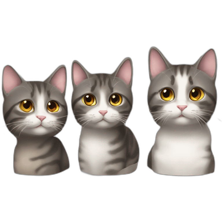 Trois chats emoji