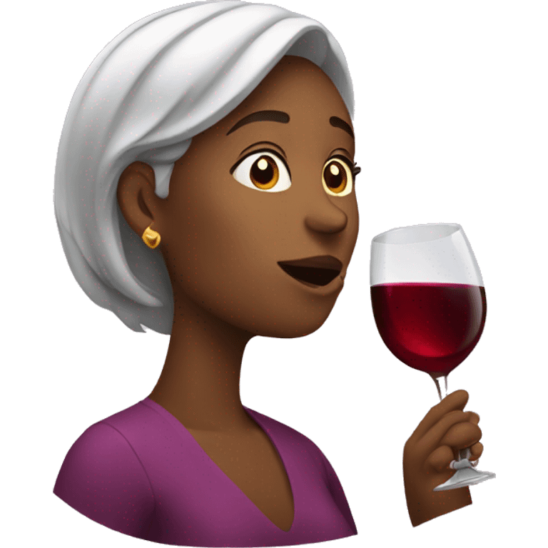 Woman drinking wine emoji