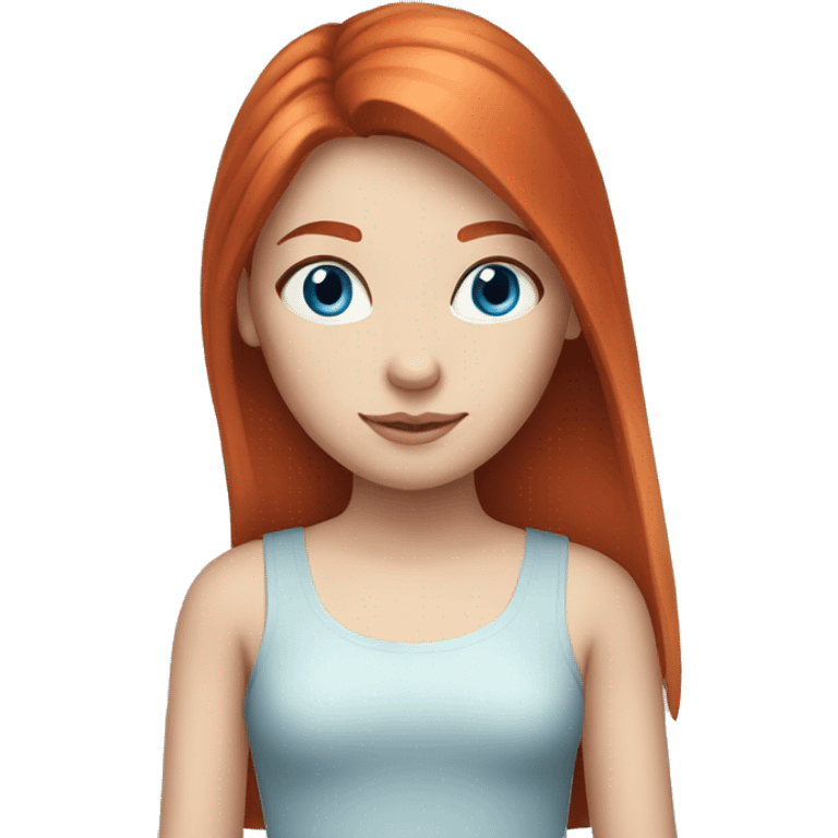  girl with straight red hair and blue eyes, fair skin emoji