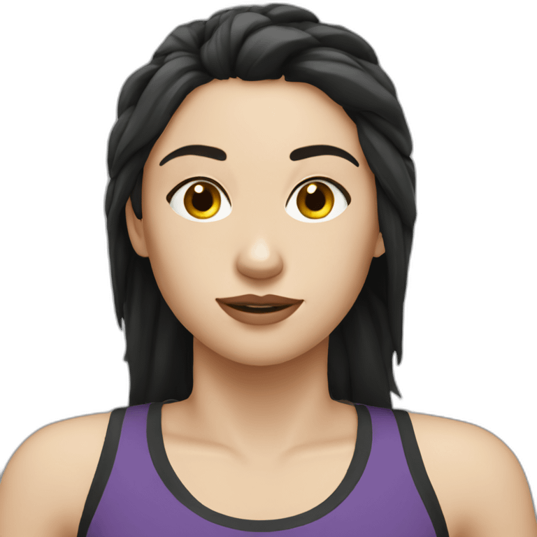 tired runner girl black hair white skin emoji