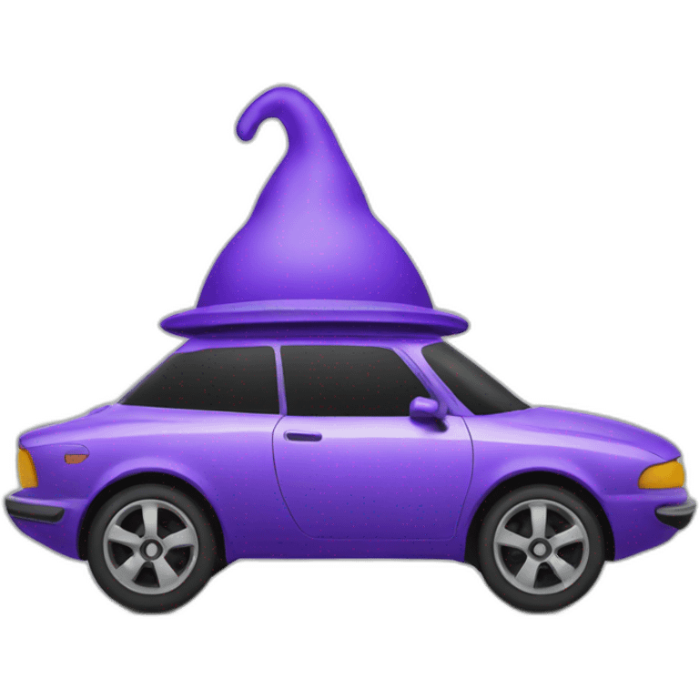 car with alien hat emoji