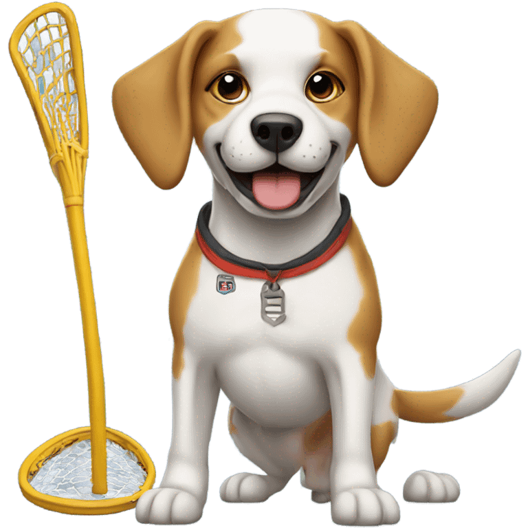 Dog playing lacrosse  emoji