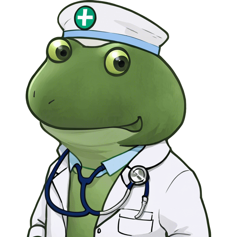 bufo wearing a doctor outfit emoji