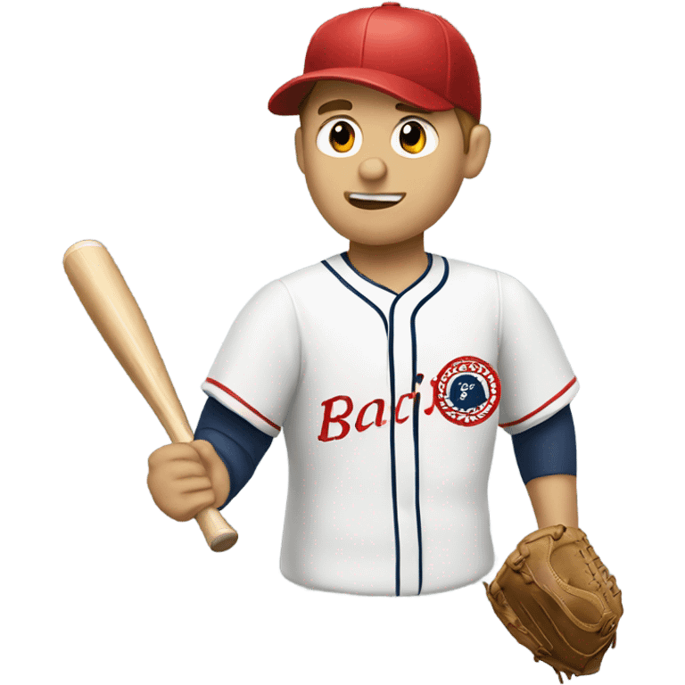 White guy playing baseball emoji