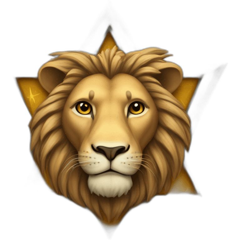 A lion head on a star of david emoji