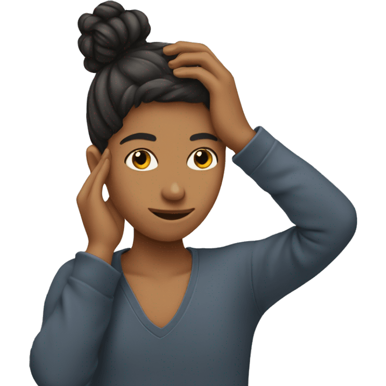 person using hand to tuck hair behind ear  emoji