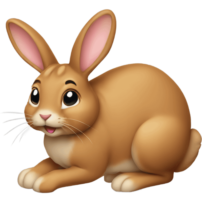 a light brown bunny with ears falling on the side emoji