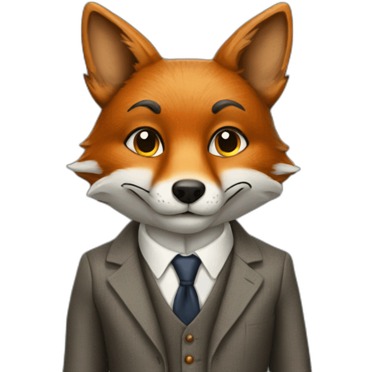 Fox in banker's clothes emoji