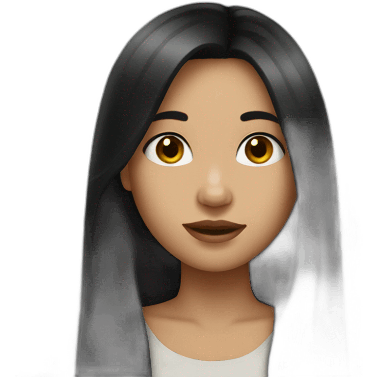 A girl with long black hair emoji