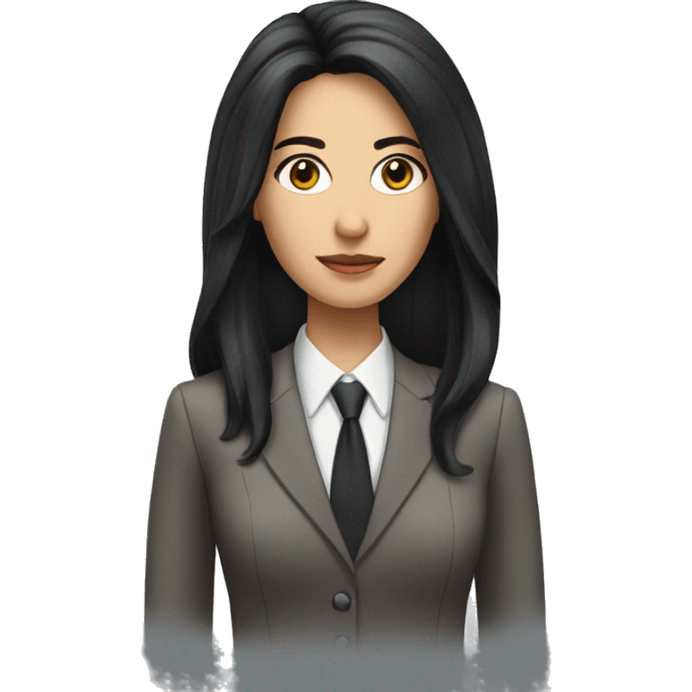 Female defense attorney with long black hair emoji