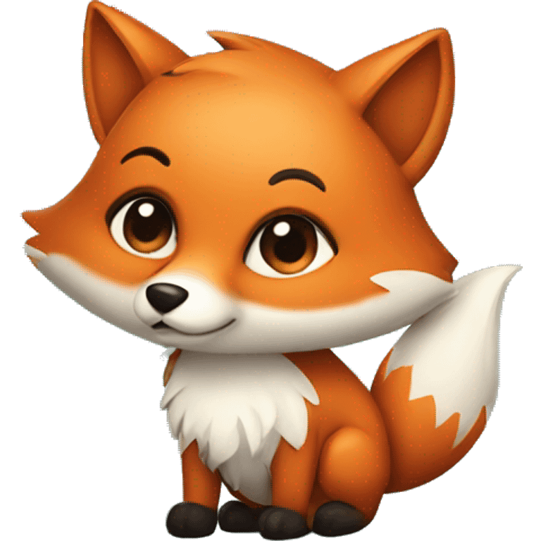 cute fox holding a s emoji