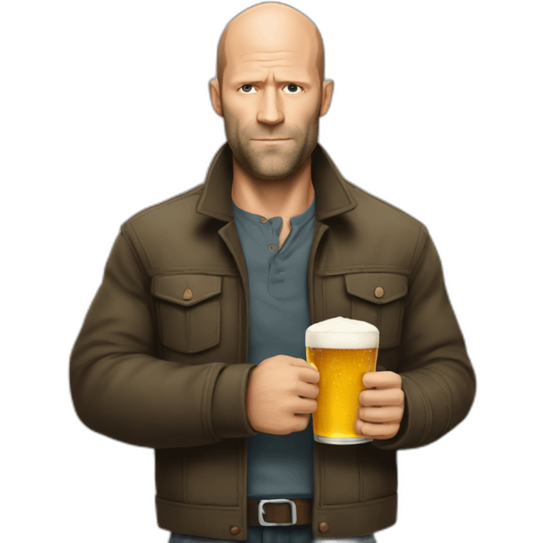 Statham with pint emoji