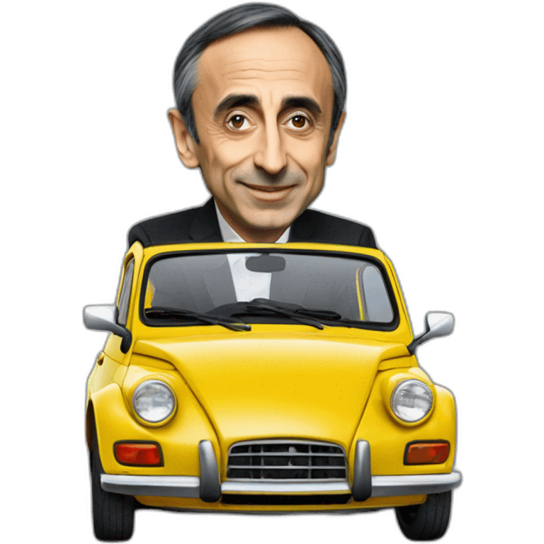 Éric Zemmour dans une Citroën Ami-one emoji