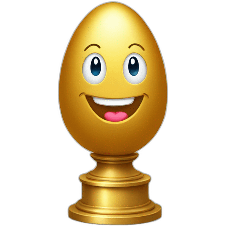 smiling golden egg on a pedestal emoji