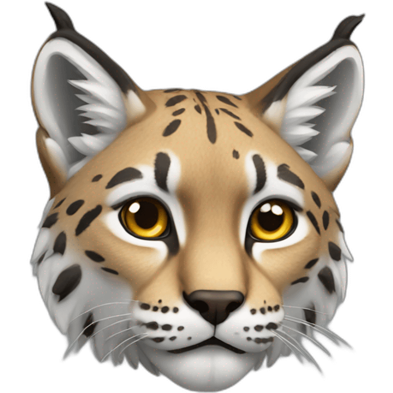 A lynx with an "M" shape emoji