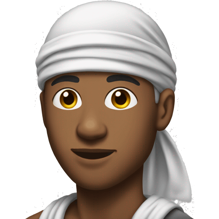 A young man in his twenties with a durag on his head  emoji