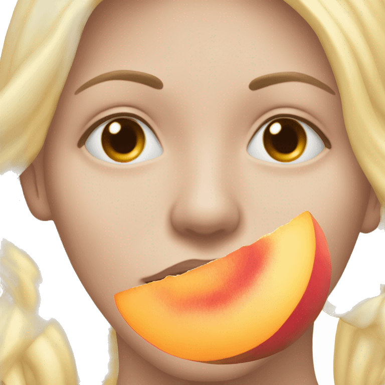 Face smelling a peach with nostrils flared emoji