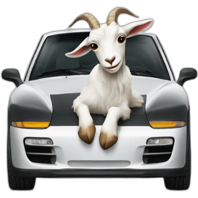 Goat on Porsche emoji