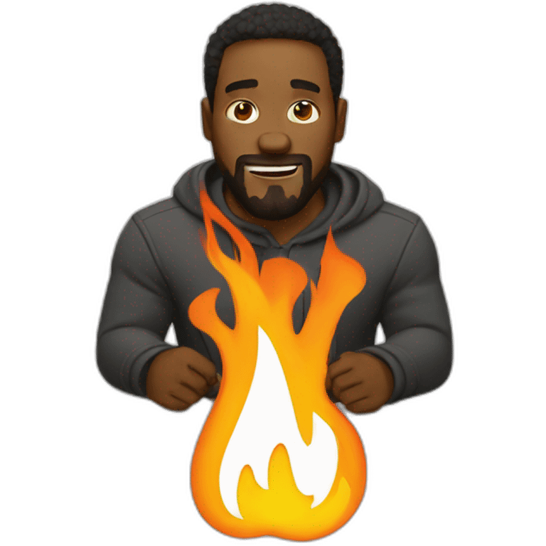 designer on fire this is fine emoji