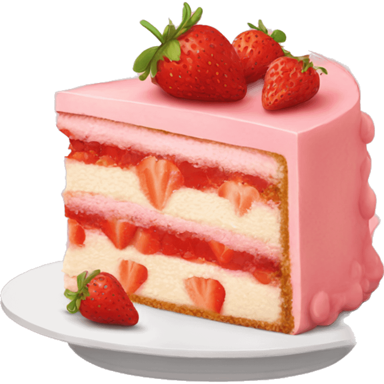 slice of strawberry cake emoji