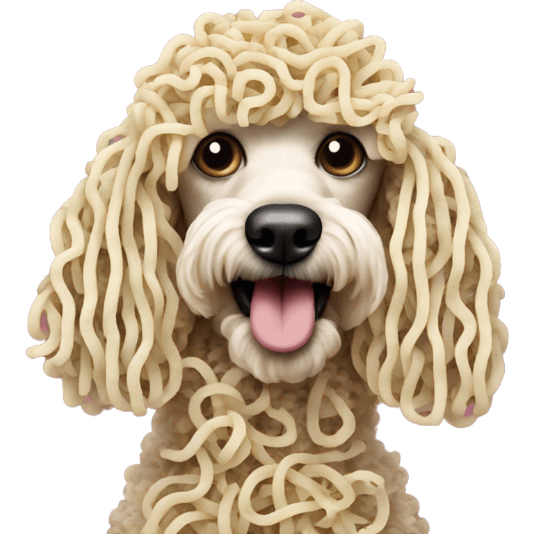 Poodle made of noodles emoji