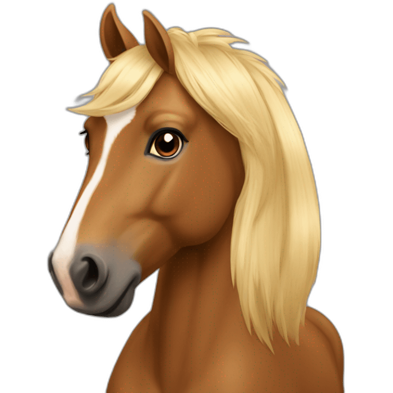 Trait comtois horse chesnut blondie hair emoji