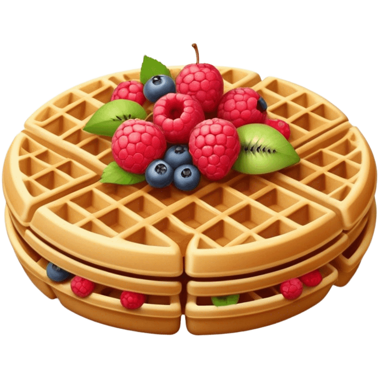 Beige waffle with fruits emoji