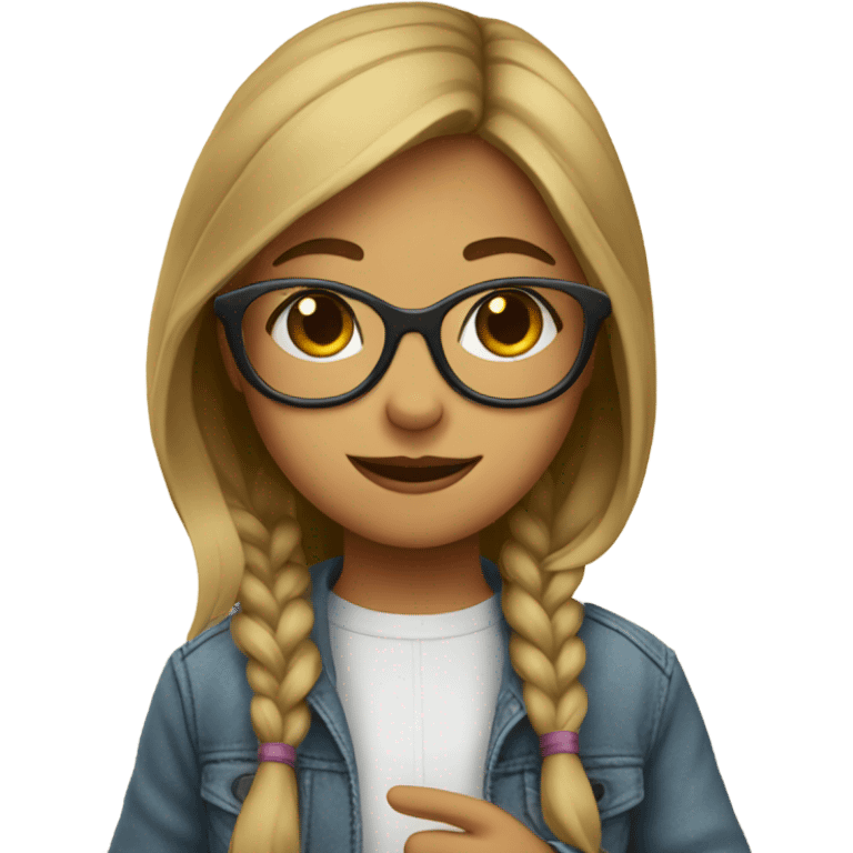 Girl giving peace sign with glasses  emoji