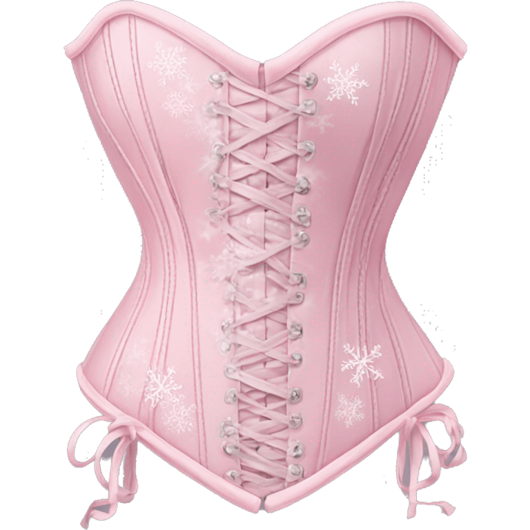 Pastel pink corset with snowflake design emoji