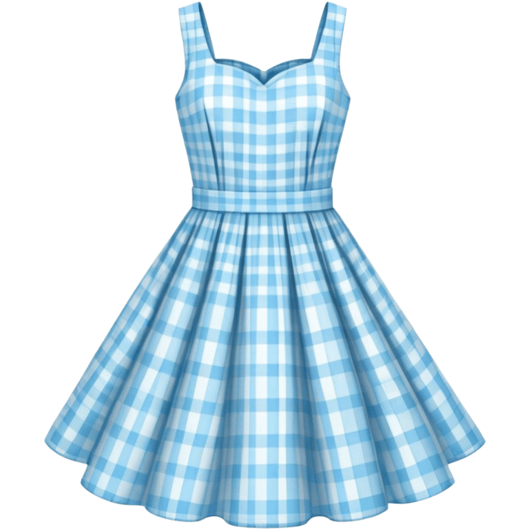 pastel blue plaid spring dress floating in the air emoji