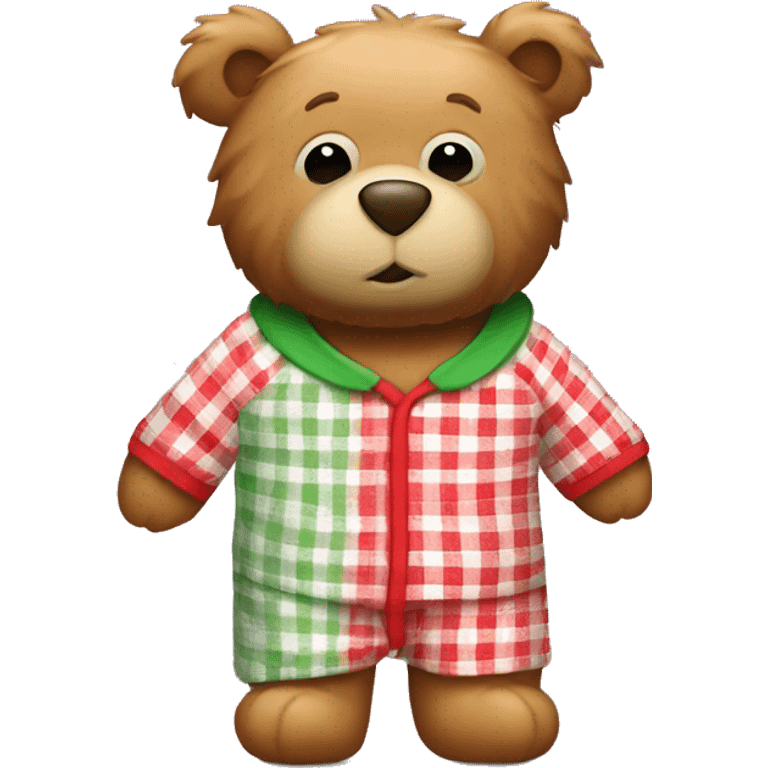 Bartholomew bear jelly cat wearing red and green pyjamas  emoji