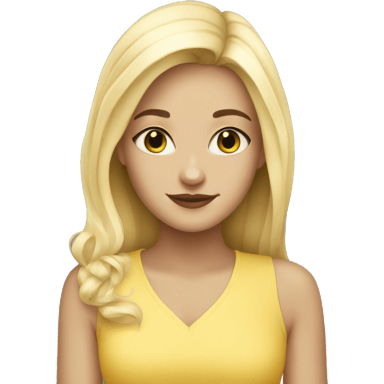 Blonde girl with black cat  emoji