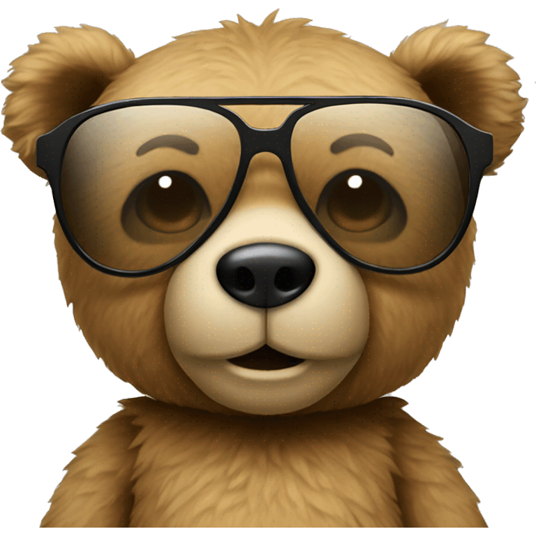 A teddy bear with sunglasses emoji