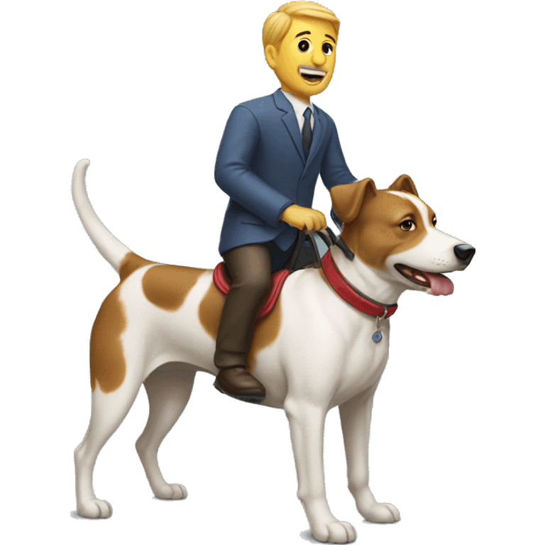 man ride a dog emoji