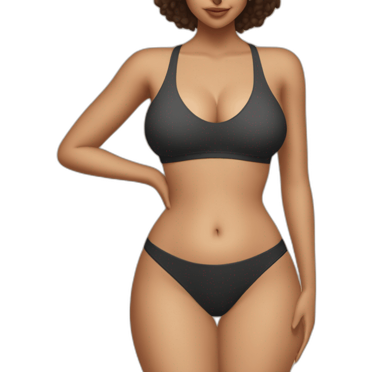 Slim-Thicc caucasian woman swimsuit posing (hourglass figure) emoji