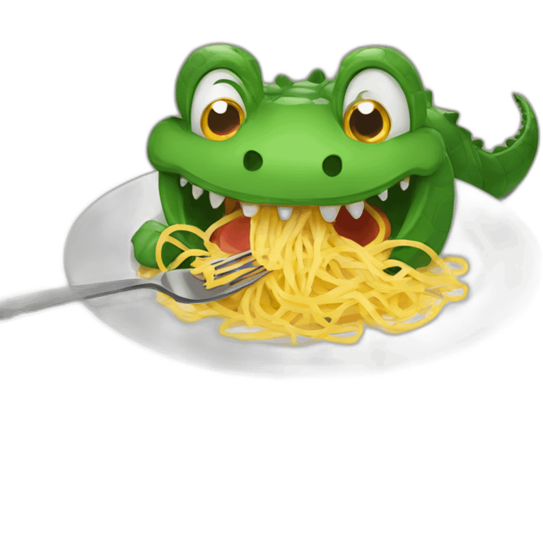 crocodile eating spaghetti emoji